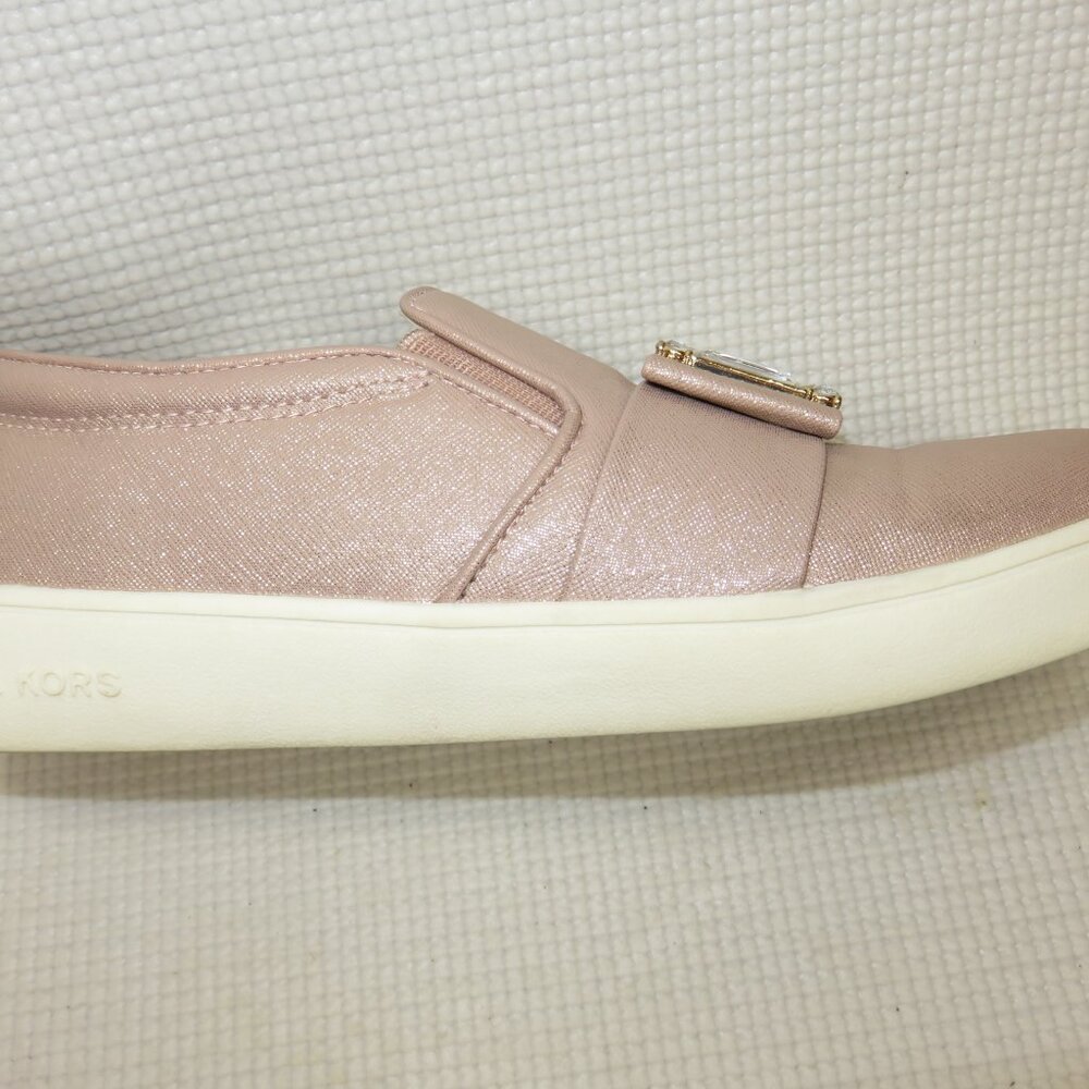 Michael Kors Ivy Cara-888 Rose Gold MK Bling Glitter Crystal Flats Size 5 Shoes - Picture 11 of 12